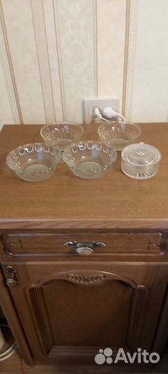 Конфетница СССР и вазочки для варенья