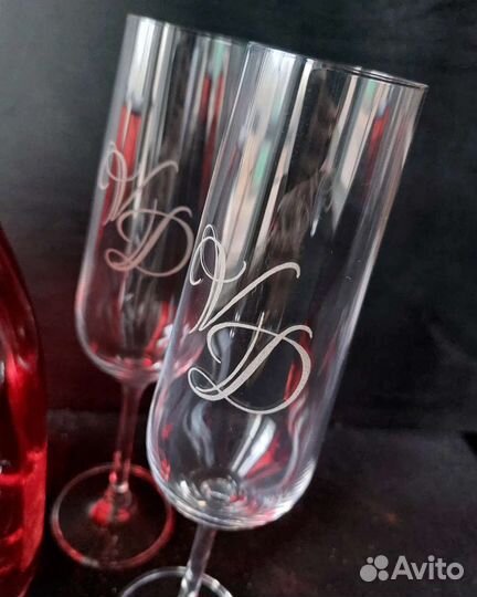 Свадебные бокалы, гравировка бокалов