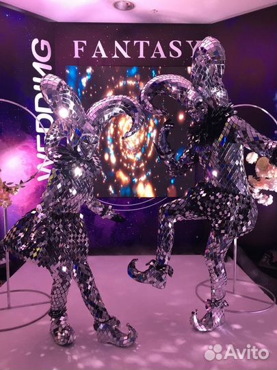 Зеркальные люди, мимы, шоу на праздник, свадьбу