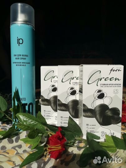 Краска для волос Fara Green, лак для волос Ip