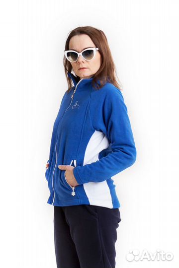 Флисовая Кофта Женская VEL Zip Blue/White (Женский