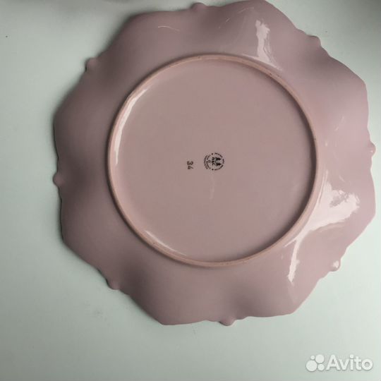 Розовый фарфор. Чехия. Тарелки, чашка с блюдцем