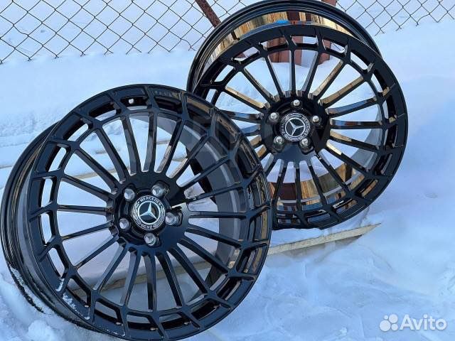 Диски R22 Mercedes Black разноширокие