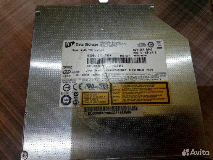 Привод Hitachi-LG HL GSA-T50N Тонкий DVD RW Drive