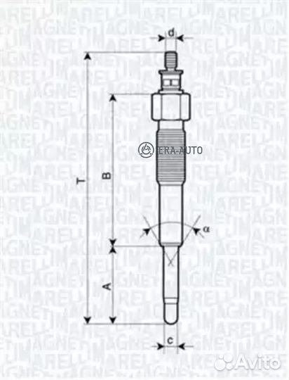 Magneti marelli 062900041304 деталь Свеча накаливания