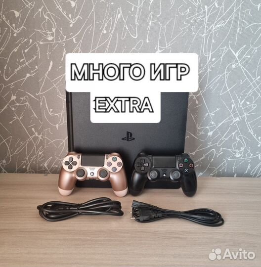 Sony PS4 Slim + 2 геймпада + Extra