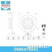 Bosch 0986479043 Диск тормозной