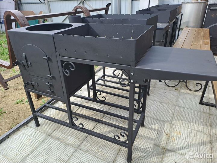 Мангал с печью под казан