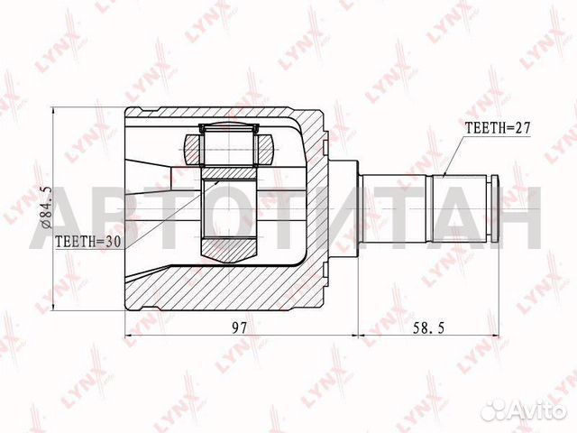 ШРУС внутренний перед прав Honda Stream 2.0 in L lynxauto CI3403