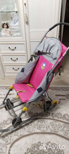 Санки коляска с колесами