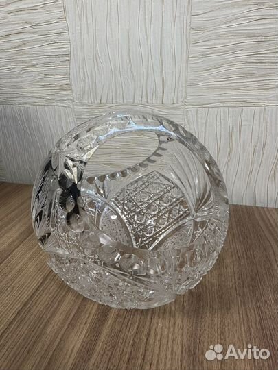 Хрустальная ваза-корзинка для фруктов «Лукошко»