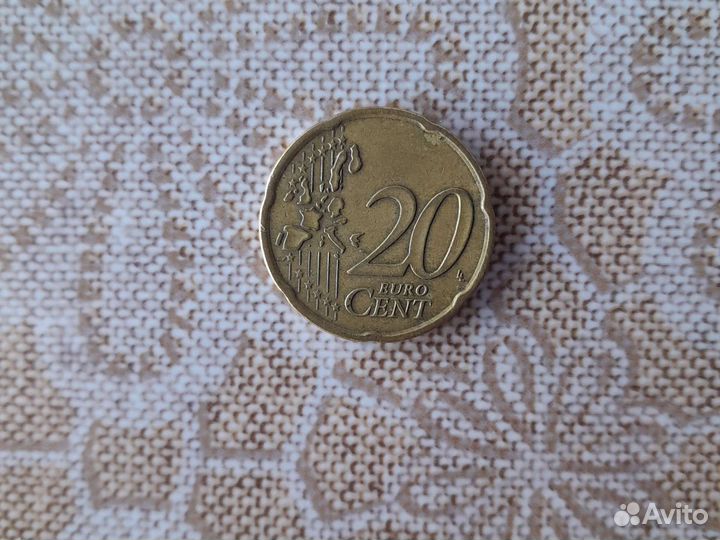 Монета 20 euro cent
