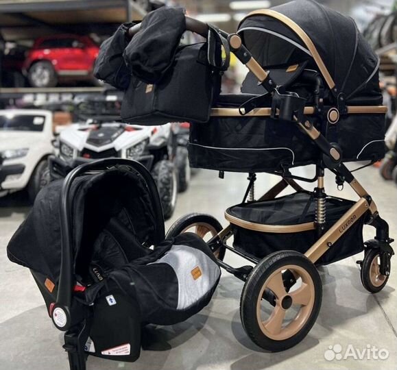 Коляска Luxmom 3 в 1, трансформер, зима-лето