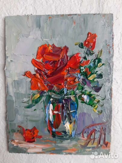 Картина маслом на холсте цветы