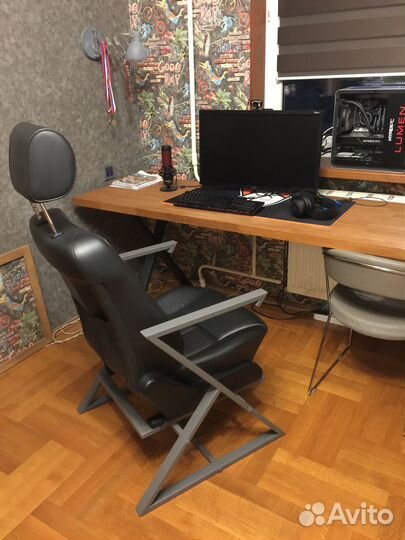 Компьютерное кресло натуральная кожа