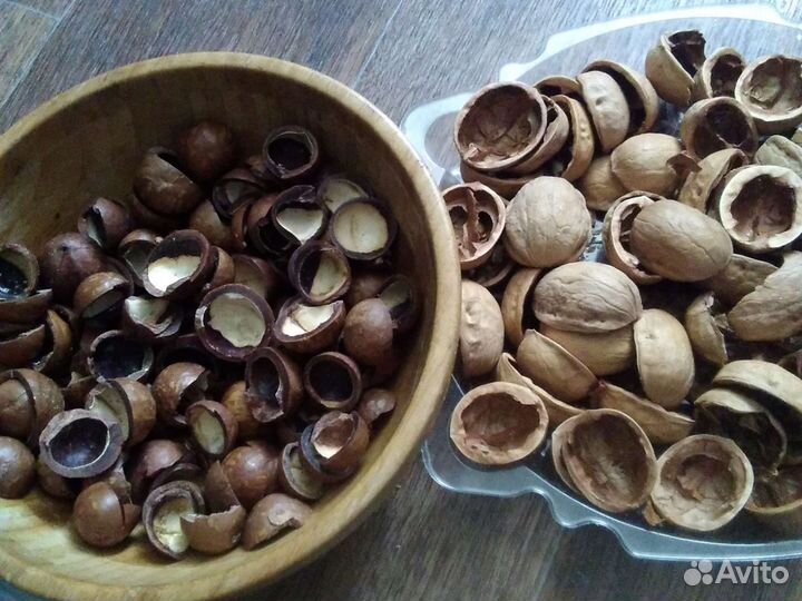 Скорлупа макадамии, грецкого и кедрового ореха