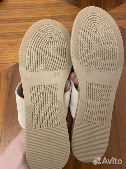 Тапки 41 размер бежевые