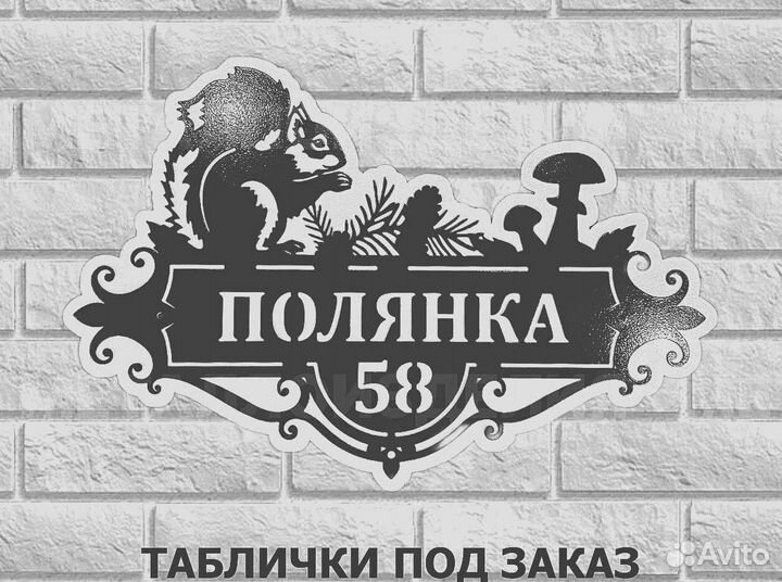 Адресная табличка металлическая