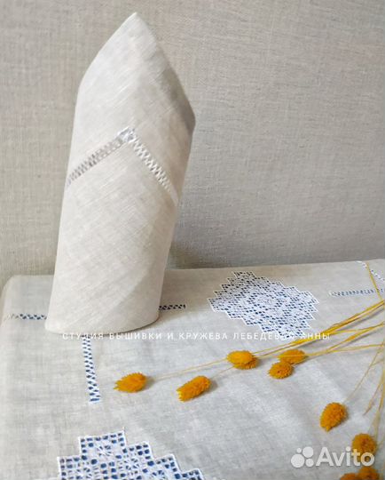 Скатерть квадратная 140/140 см натуральный лён