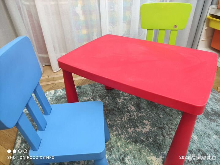 Детский стол и стул IKEA маммут