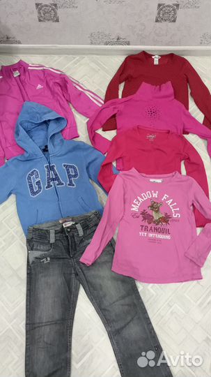 Пакет вещей 128 для девочки кофты джинсы