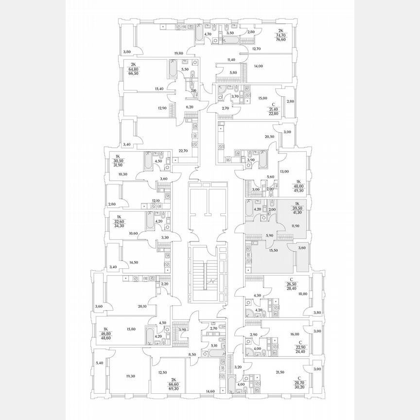 1-к. квартира, 41,3 м², 10/13 эт.