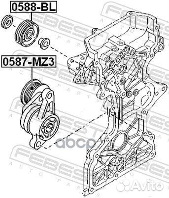 0588-BL ролик обводной ремня но Mazda 2/3 1.3