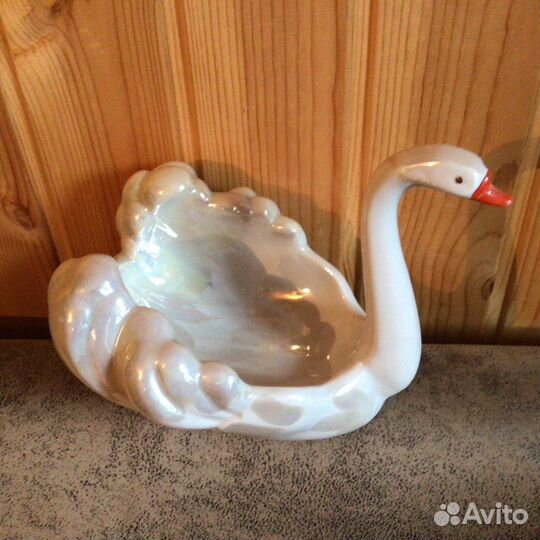 Статуэтка Ваза Конфетница Лебедь Киев Большая