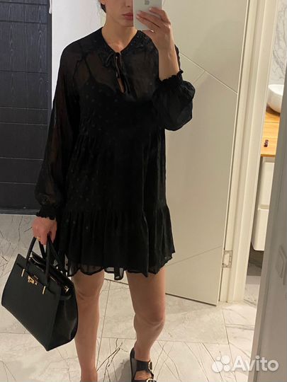 Платье черное stradivarius