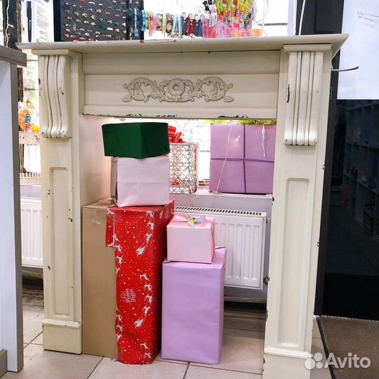 Фальш Камин прованс с патиной винтаж дерево