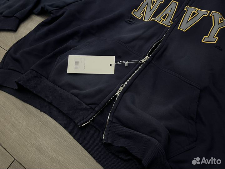 Project grailz navy zip hoodie