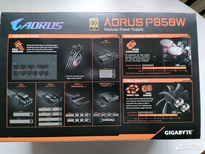 Блок питания gigabyte aorus P850W