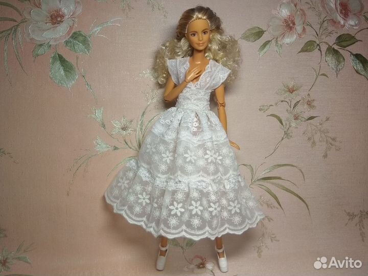Одежда для Barbie Барби Платье кружевное