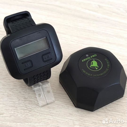 Кнопка вызова персонала официанта Бургер и часы