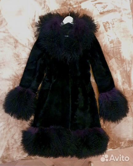Шубка женская цигайск. мех с оторочкой мех ламы 42