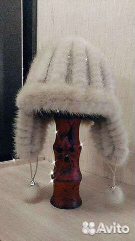 Шапка из вязаной норки