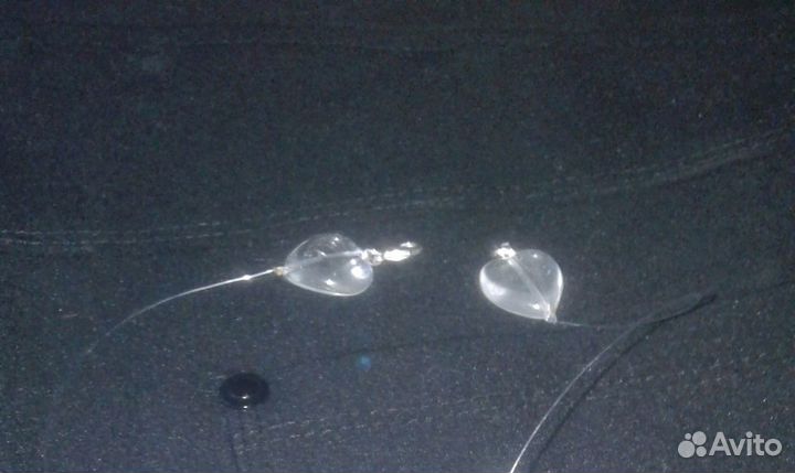 Колье- невидимка - фианит в серебре и кулон янтарь