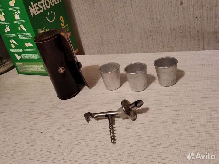 Походный набор рюмки штопор открывалка наливайка