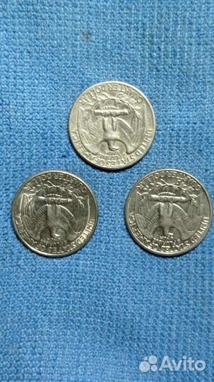 Монеты 1/4 доллара (25 центов)