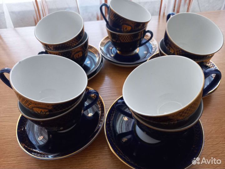 Чайная пара лфз кобальтовая сетка