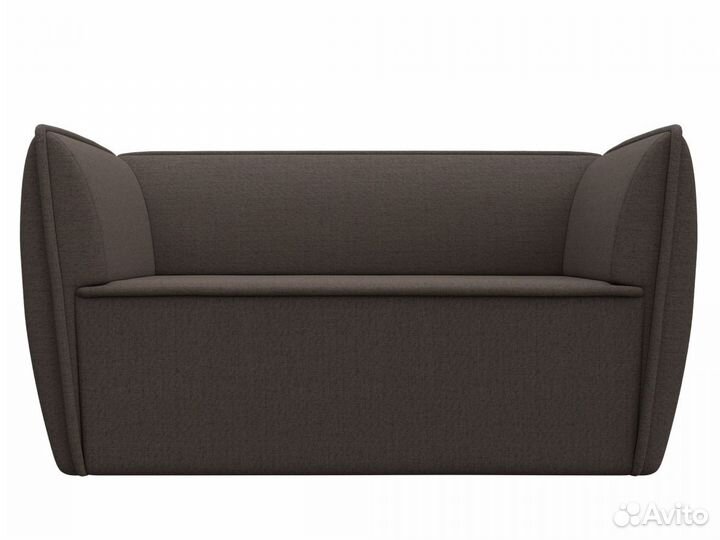 Диван кухонный прямой Бергамо 2-х местный, рогожка, амур коричневый