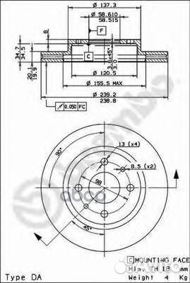Диск тормозной передний LADA 2110 / Kalina / Pr