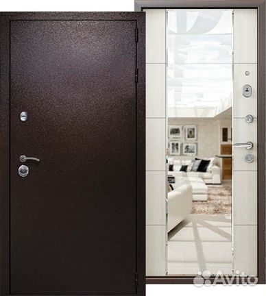 Входная дверь с зеркалом и бесплатной доставкой