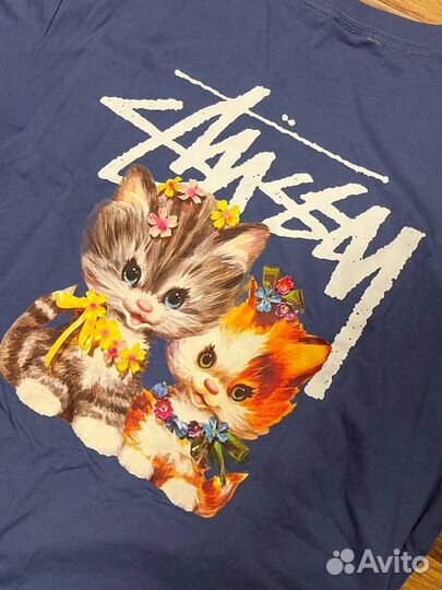 Футболка Stussy Kittens темно синяя