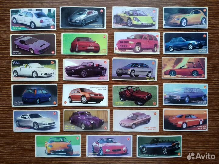 Наклейки от жвачки с тачками