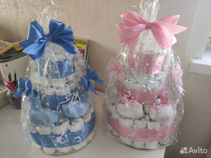 Оригинальные подарки: торты из денег, памперсов