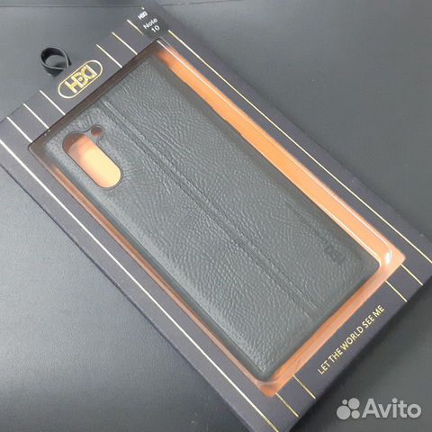 Кожаный чехол на Samsung Note 10 чёрный