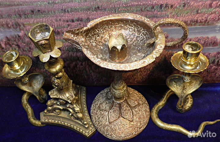 Подсвечники.Старинные.Латунь.Медь.Англия