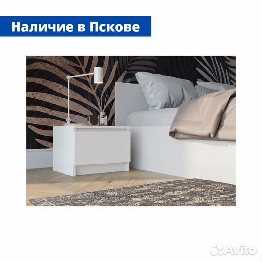 Тумбочка прикроватная 1 ящик белая