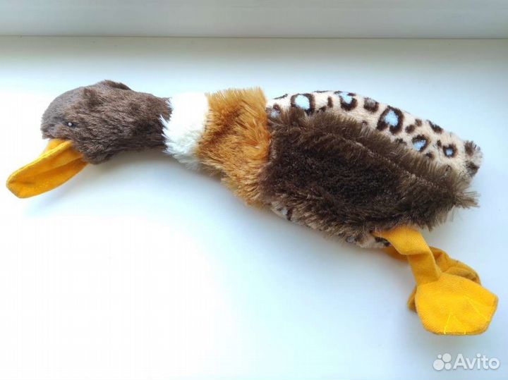 Мягкая игрушка для собак утка с горловой пищалкой